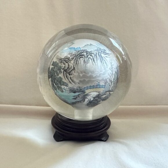 Reverse Painted Glass Globe - Picture 4 of 8